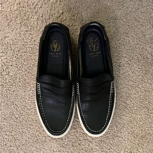 Cole Haan size 10.5 black & white loafers